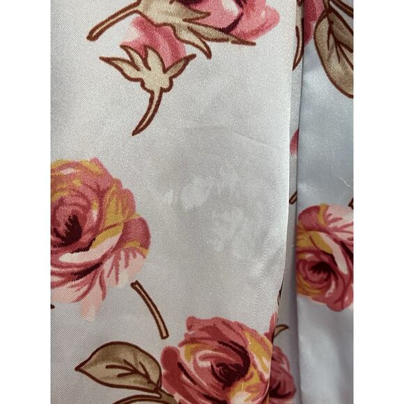 Serenada 2 Pc Blue Floral Satin Nightgown & Robe Sleepwear Set size 2X 22/24 - Picture 14 of 15